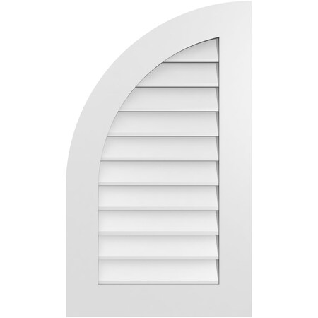 Ekena Millwork Quarter Round Top Left Surface Mount PVC Gable Vent w/ 3-1/2"W x 1"P Standard Frame, 20"W x 34"H GVPQL20X3401SN